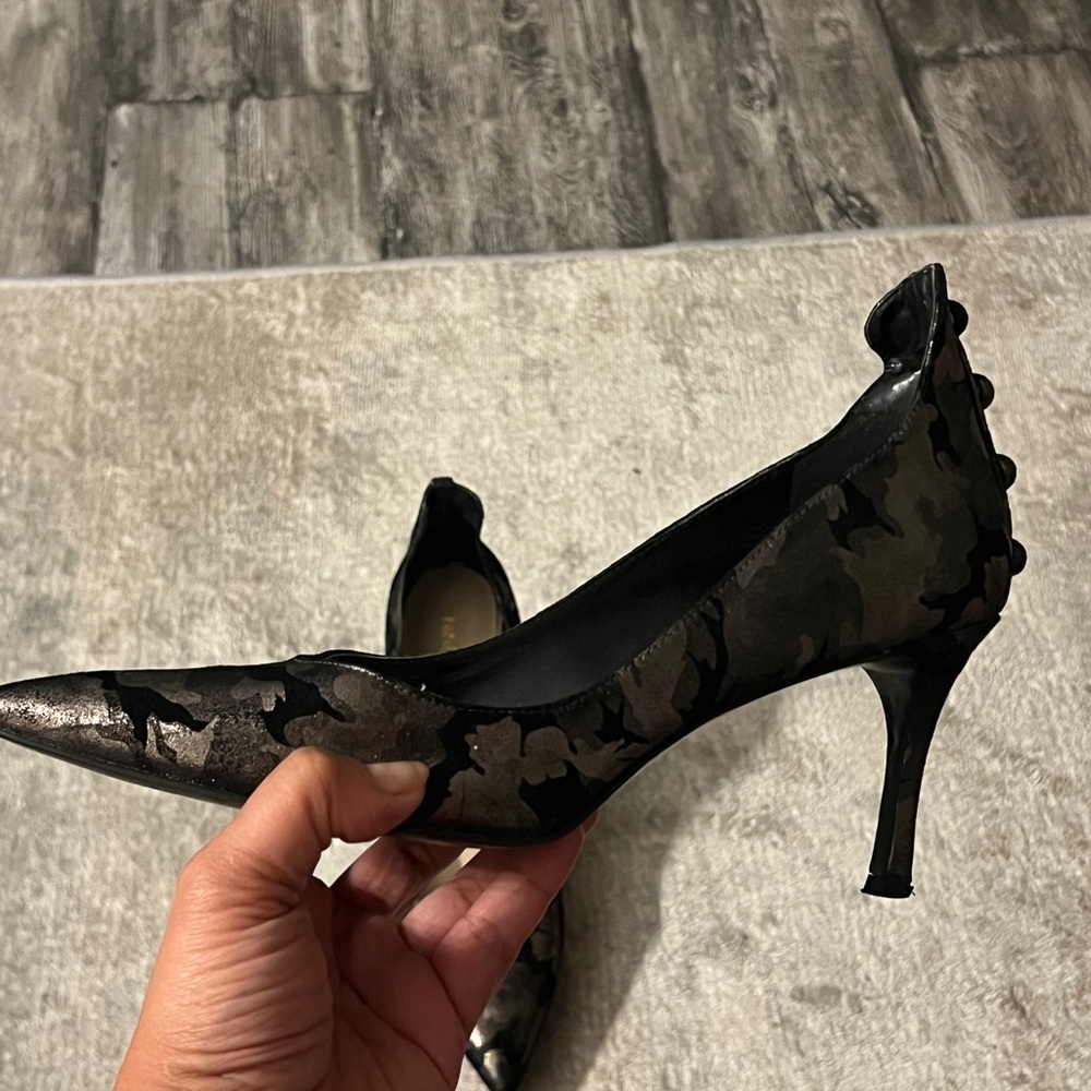 Nine West Pewter Metallic Camo 2.5” heel